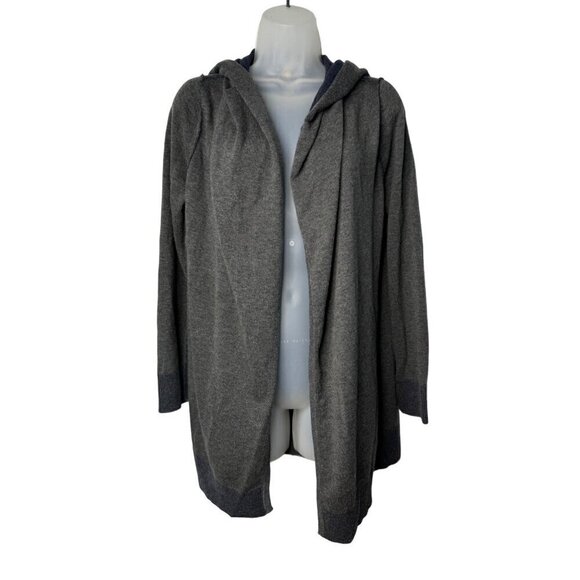 Joie Long Sleeve Longline Hooded Knit Open Cardigan SZ S-M Soft Grey - Picture 1 of 9